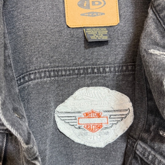 Harley Davidson Jean Jacket Men’s XL Miller Genuine Draft Pockets Denim Black - Picture 6 of 10